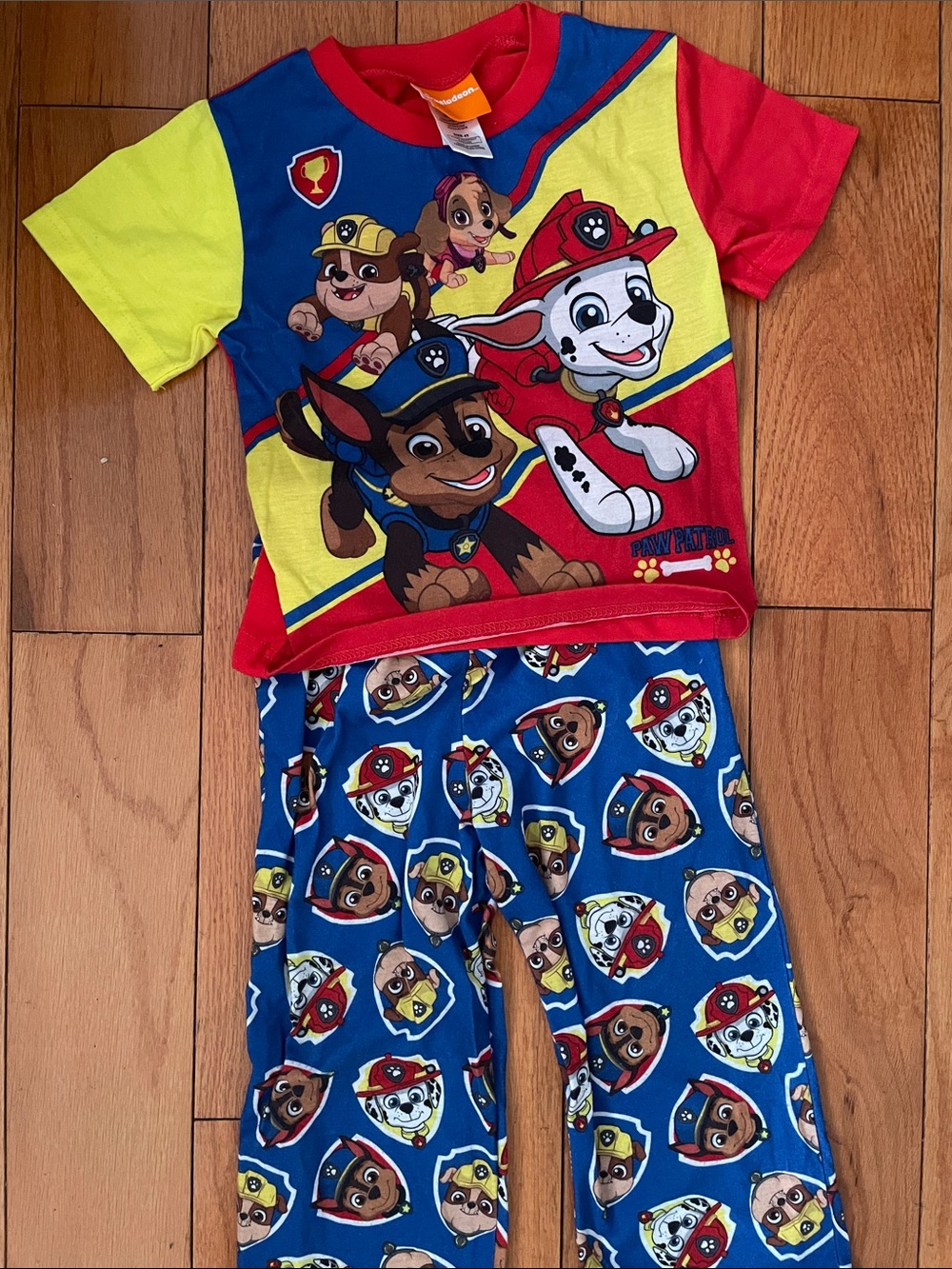 Nickelodeon Paw Patrol Boys Red Blue Yellow 2-Piece Pajama Set